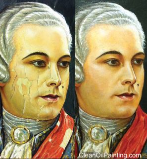 Clean Oil Paintings Valentino Portrait Painting Restoration